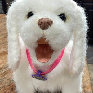 Furreal Friends GoGo My Walking Puppy White Plush Dog Leash Control Animated Pup
